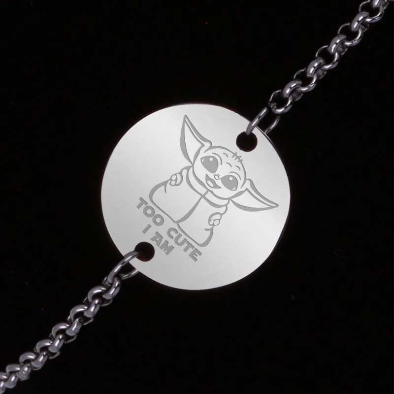 Bratara Gravata Argintie din Inox Rotund Too Cute