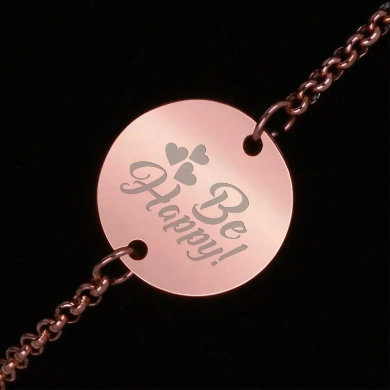 Bratara Gravata Rose Gold din Inox Rotund Be Happy