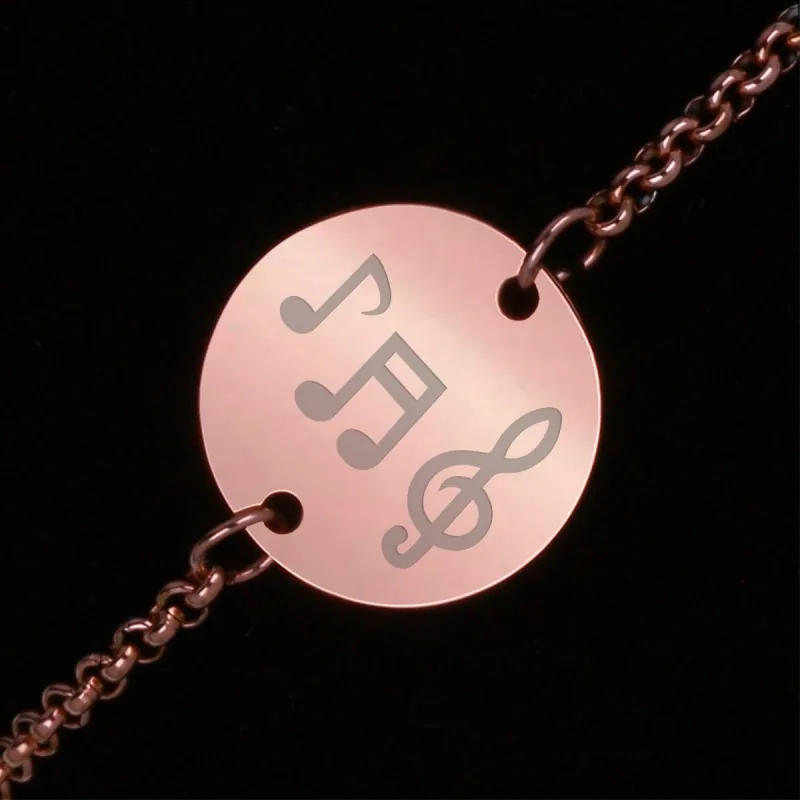 Bratara Gravata Rose Gold din Inox Rotund Muzica