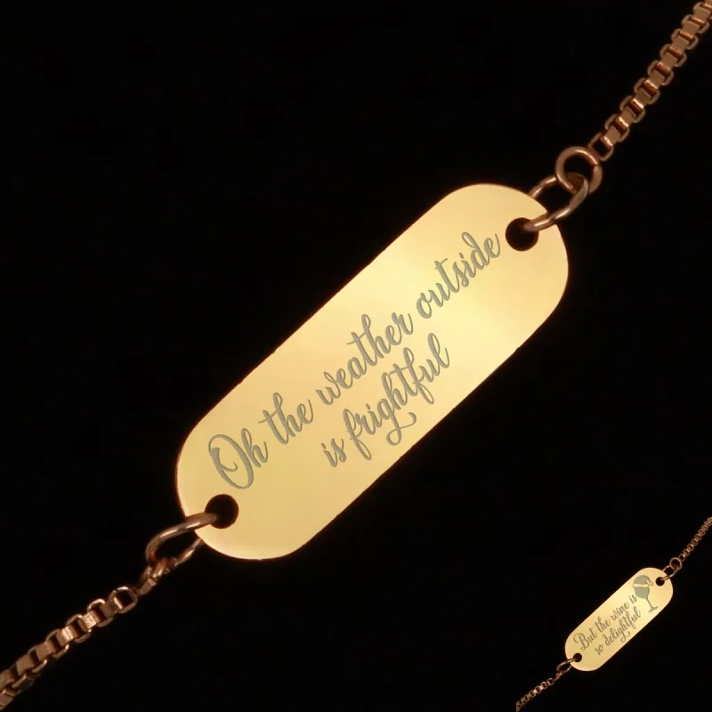 Bratara Gravata Aurie din Inox Oval Oh The Wine