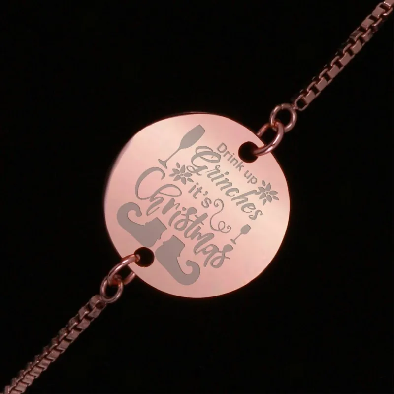 Bratara Gravata Rose Gold din Inox Rotund It's Christmas