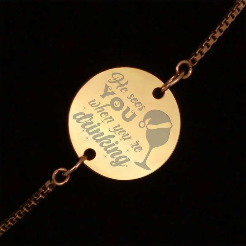 Bratara Gravata Aurie din Inox Rotund He sees you