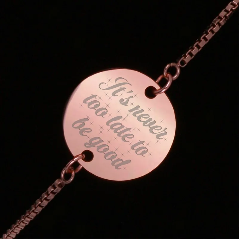 Bratara Gravata Rose Gold din Inox Rotund Never Too Late