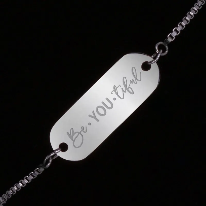 Bratara Gravata Argintie din Inox Oval BeYOUtiful