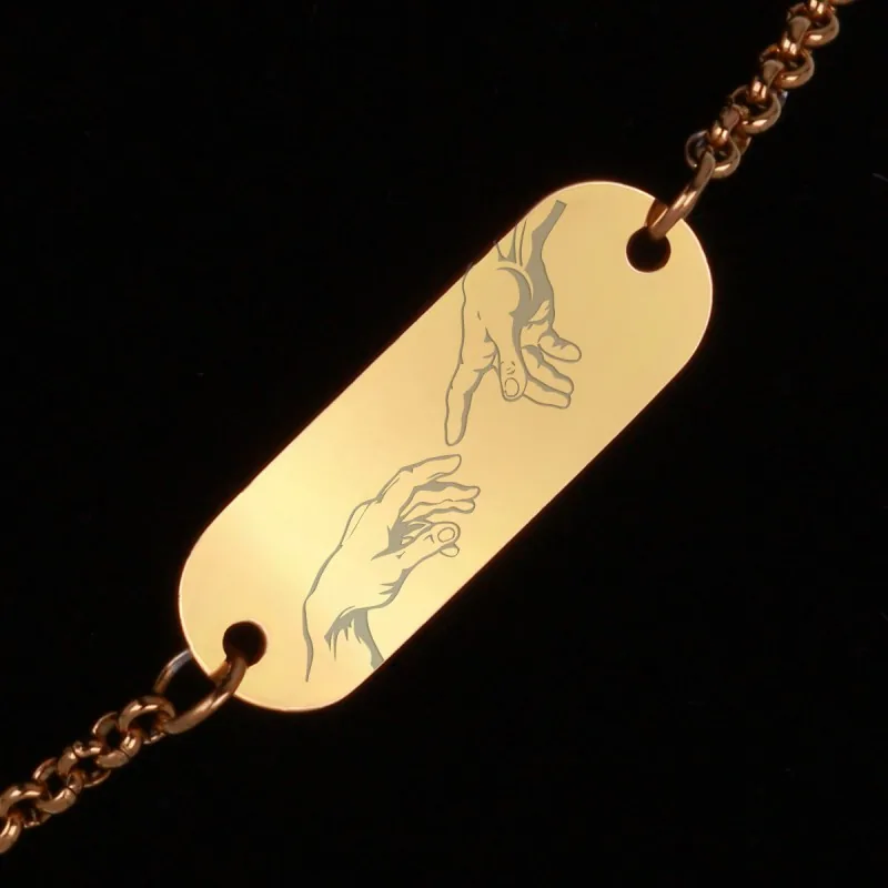 Bratara Gravata Aurie din Inox Oval Creation