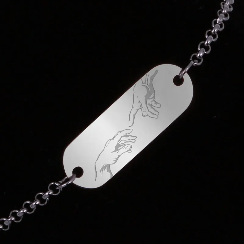 Bratara Gravata Argintie din Inox Oval Creation