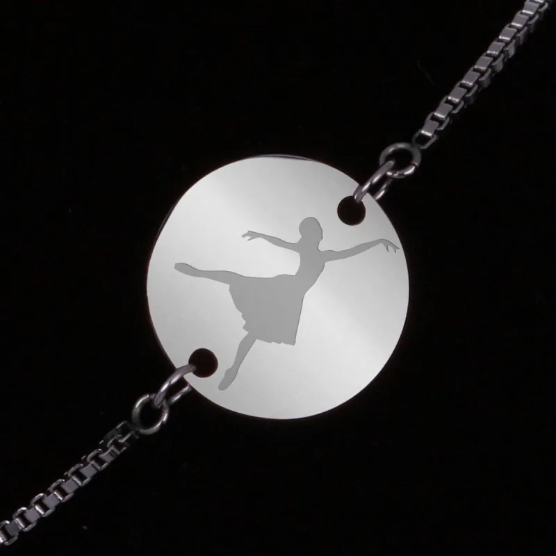 Bratara Gravata Argintie din Inox Rotund Balerina