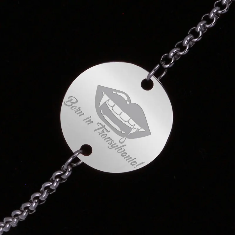 Bratara Gravata Argintie din Inox Rotund Born in Transylvania