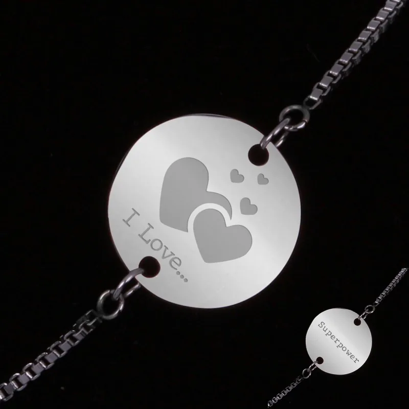 Bratara Gravata Argintie din Inox Superpower I Love
