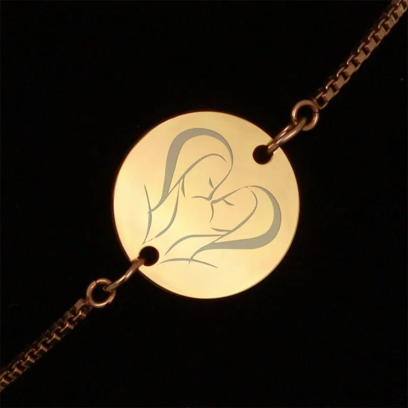 Bratara Gravata Aurie din Inox Rotund Zodiac Gemeni