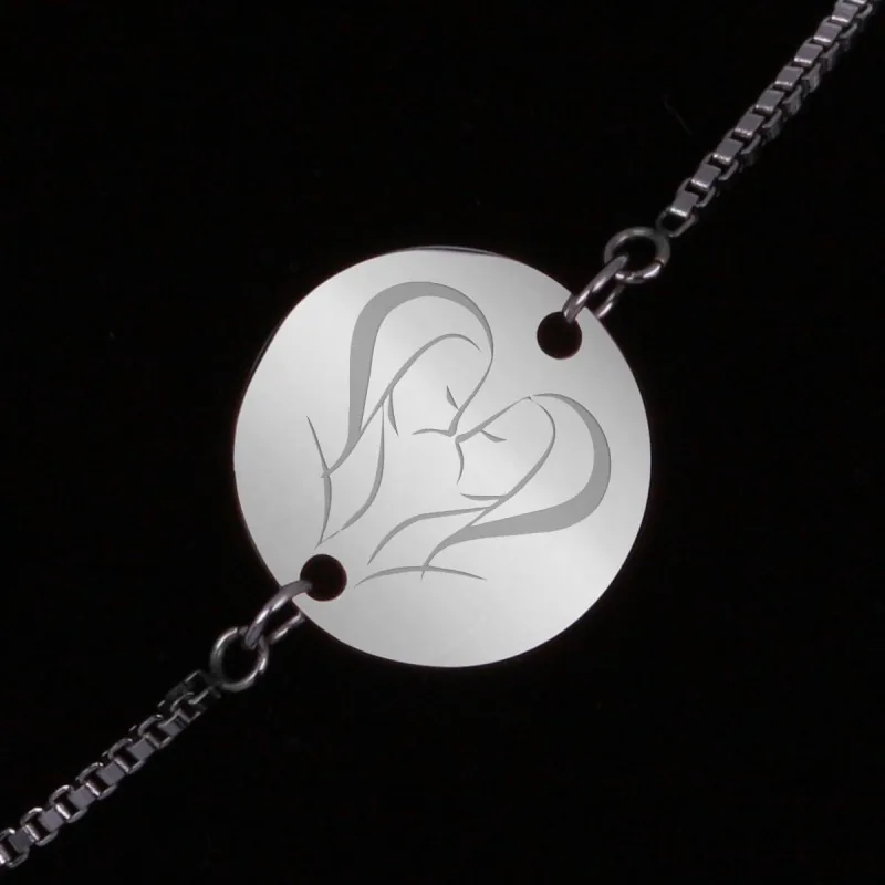 Bratara Gravata Argintie din Inox Rotund Zodiac Gemeni