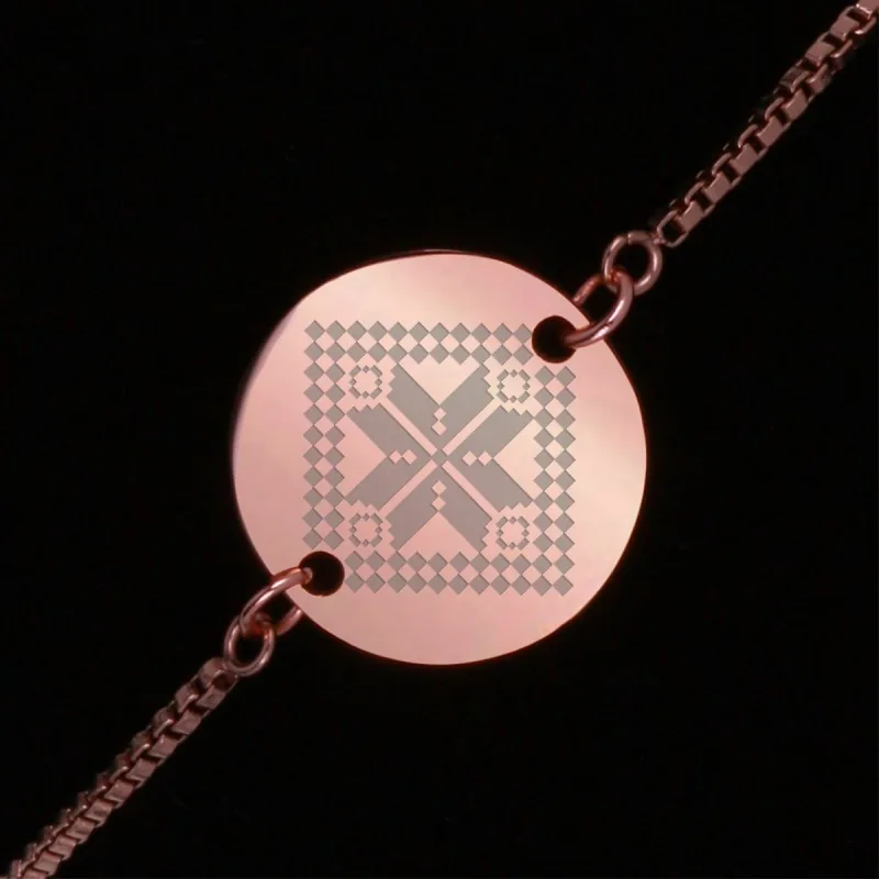 Bratara Gravata Rose Gold din Inox Rotund Traditional