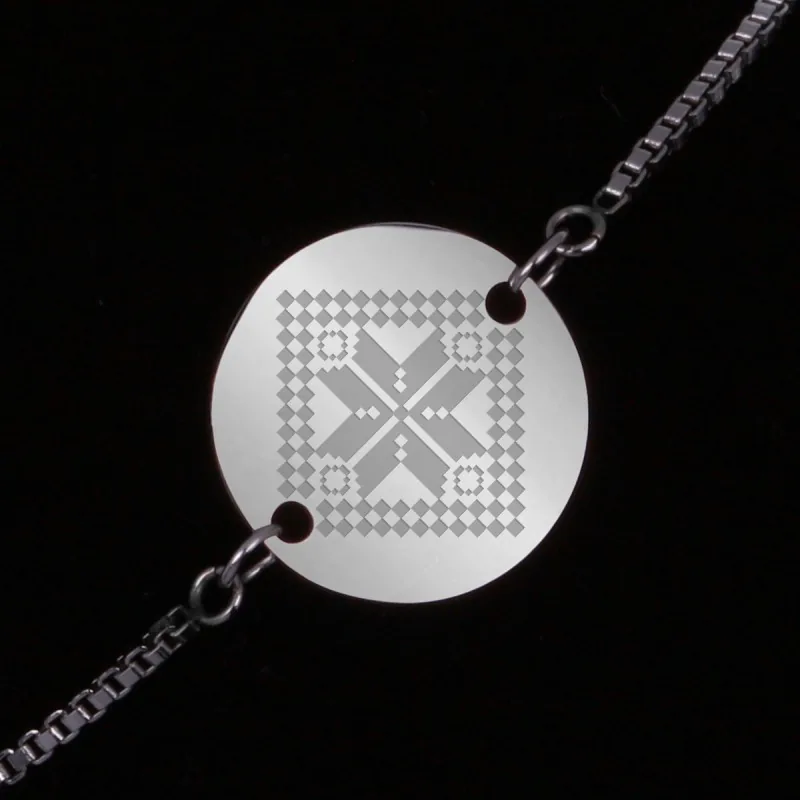 Bratara Gravata Argintie din Inox Rotund Traditional